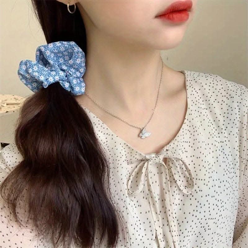 5-Piece Hair Ties Set – Elegant Floral & Polka Dot Designs
