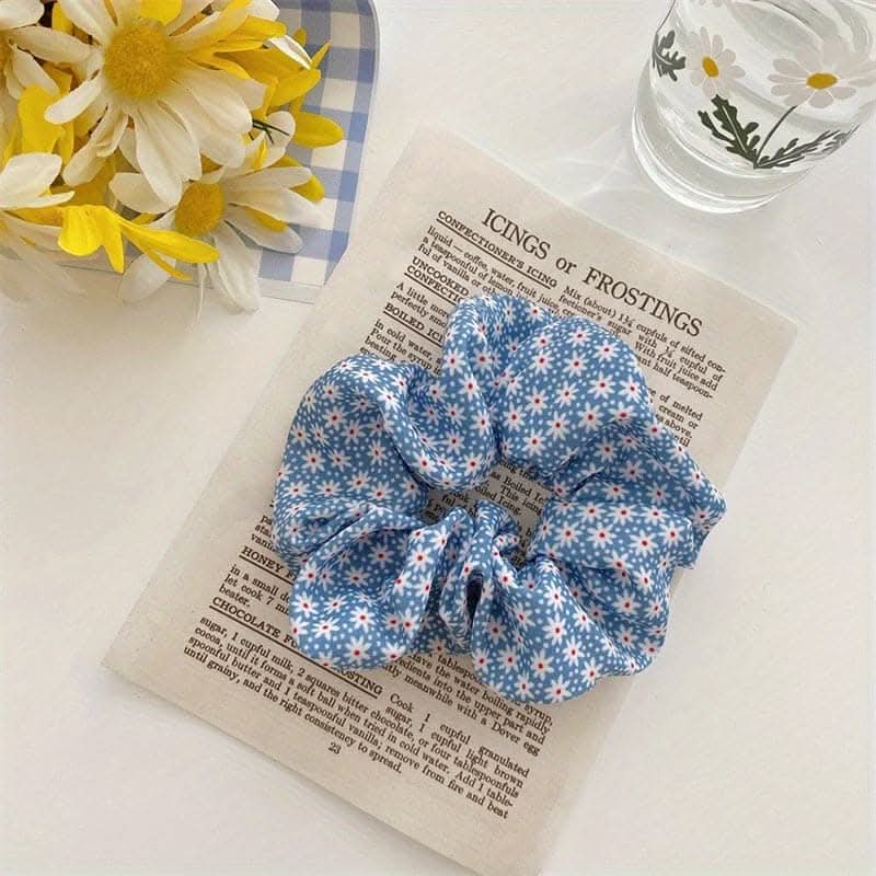 5-Piece Hair Ties Set – Elegant Floral & Polka Dot Designs