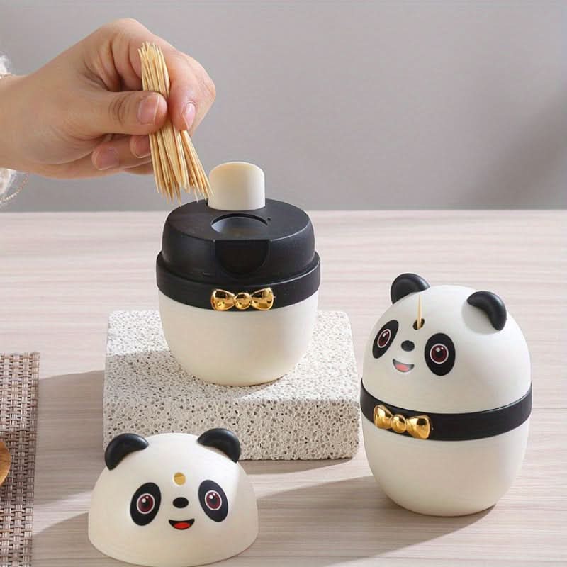 Cute Panda Toothpick Holder – Automatic Pop-Up Dispenser