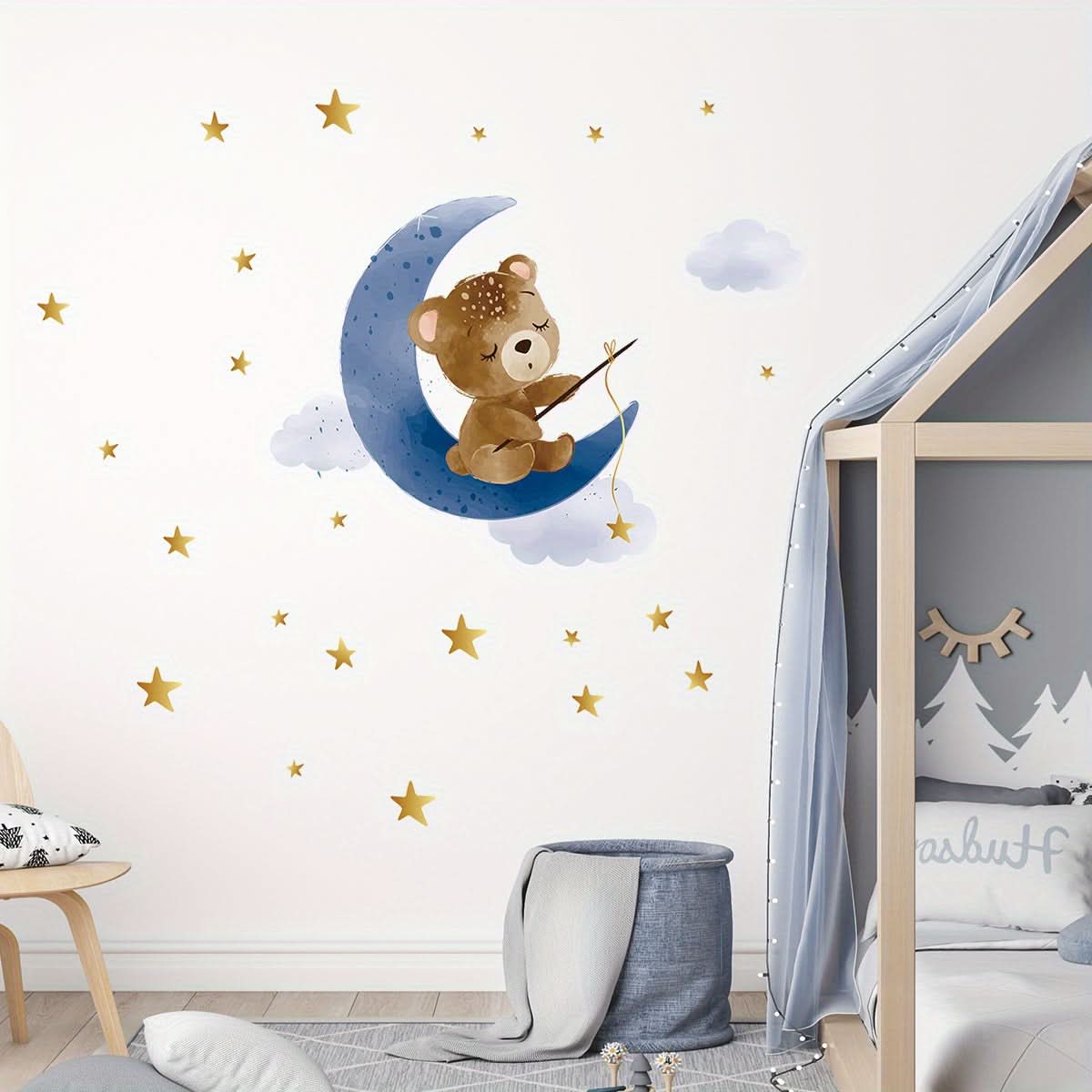 Cartoon Teddy Bear Glow Wall Stickers
