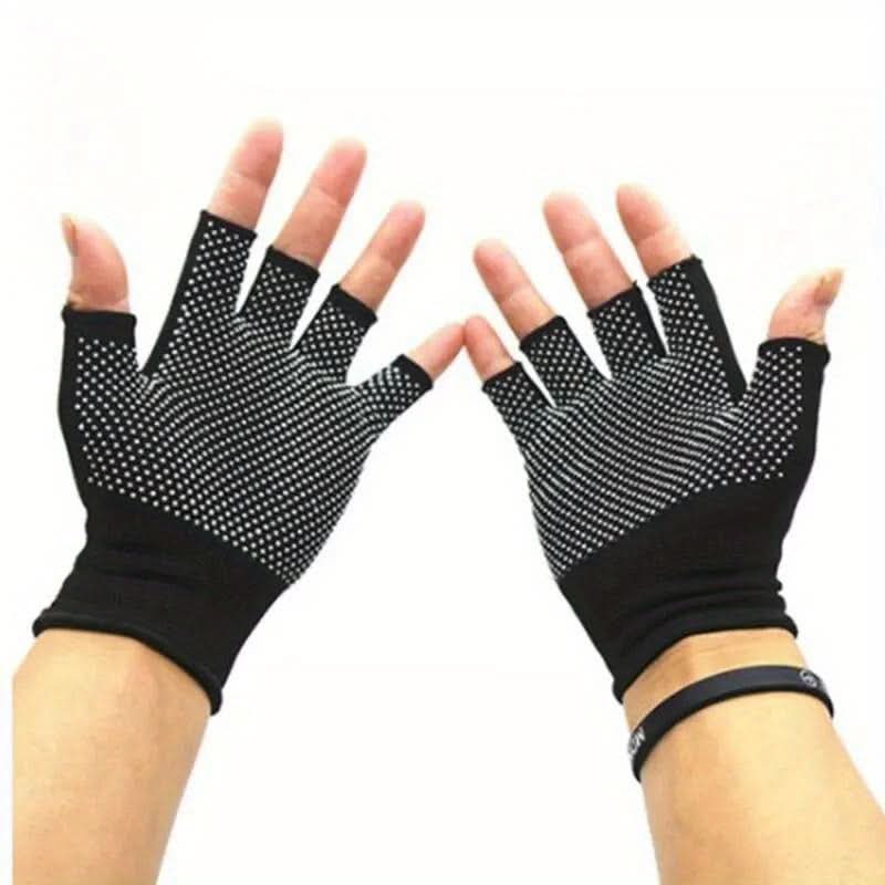 Breathable Half Finger Workout Gloves, Non-Slip Grip