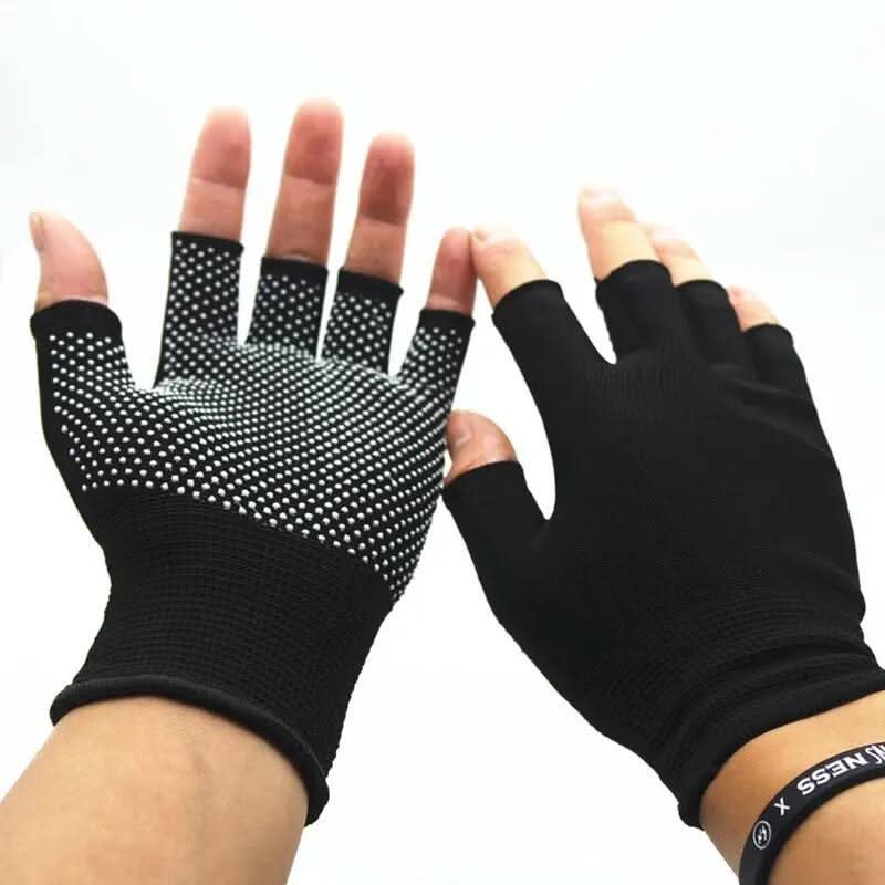 Breathable Half Finger Workout Gloves, Non-Slip Grip