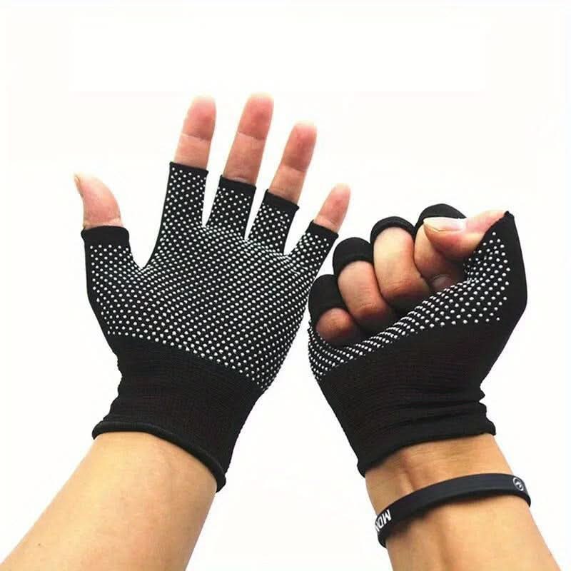 Breathable Half Finger Workout Gloves, Non-Slip Grip