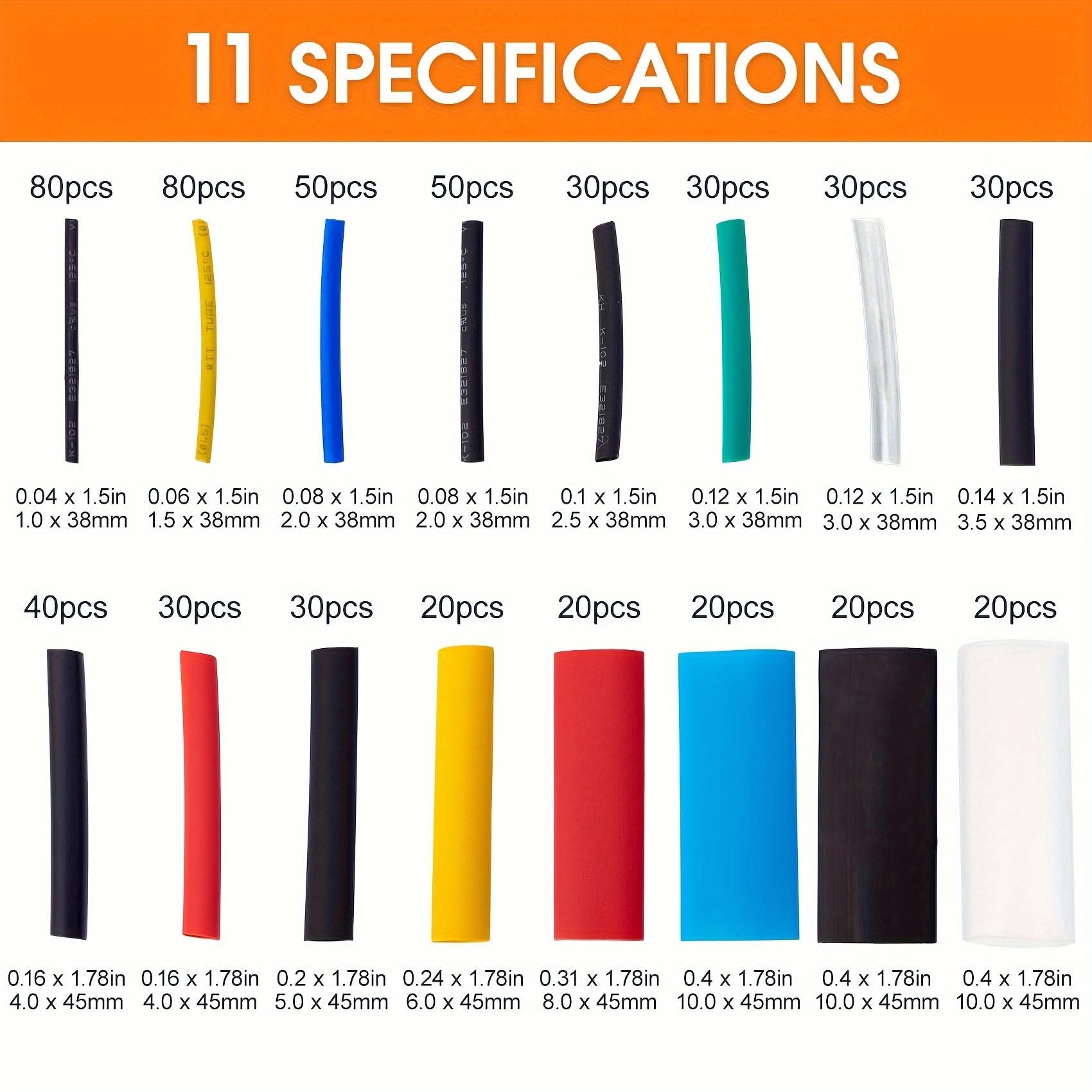 580-Piece Heat Shrink Tubing Kit, Assorted Sizes