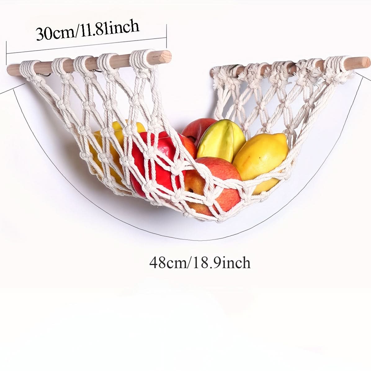Macrame Fruit Hammock for Kitchen Storage