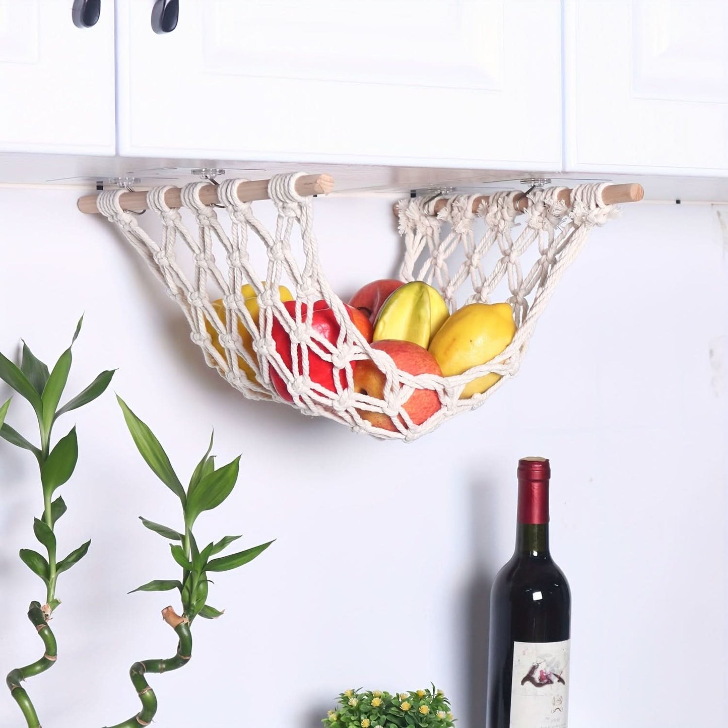 Macrame Fruit Hammock for Kitchen Storage