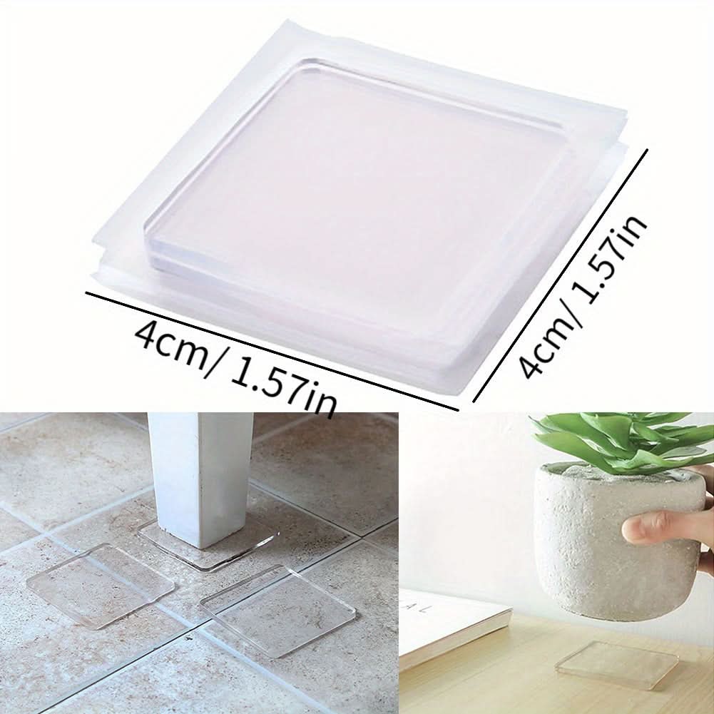 8pcs Transparent Silicone Furniture Pads - Shock-Absorbing