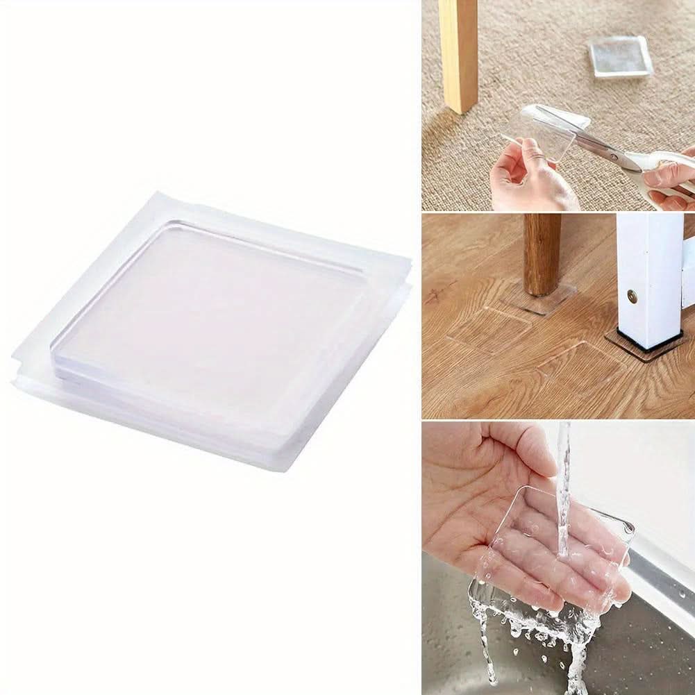 8pcs Transparent Silicone Furniture Pads - Shock-Absorbing