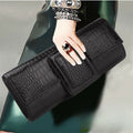 Vintage Crocodile Envelope Clutch, Faux Leather Crossbody