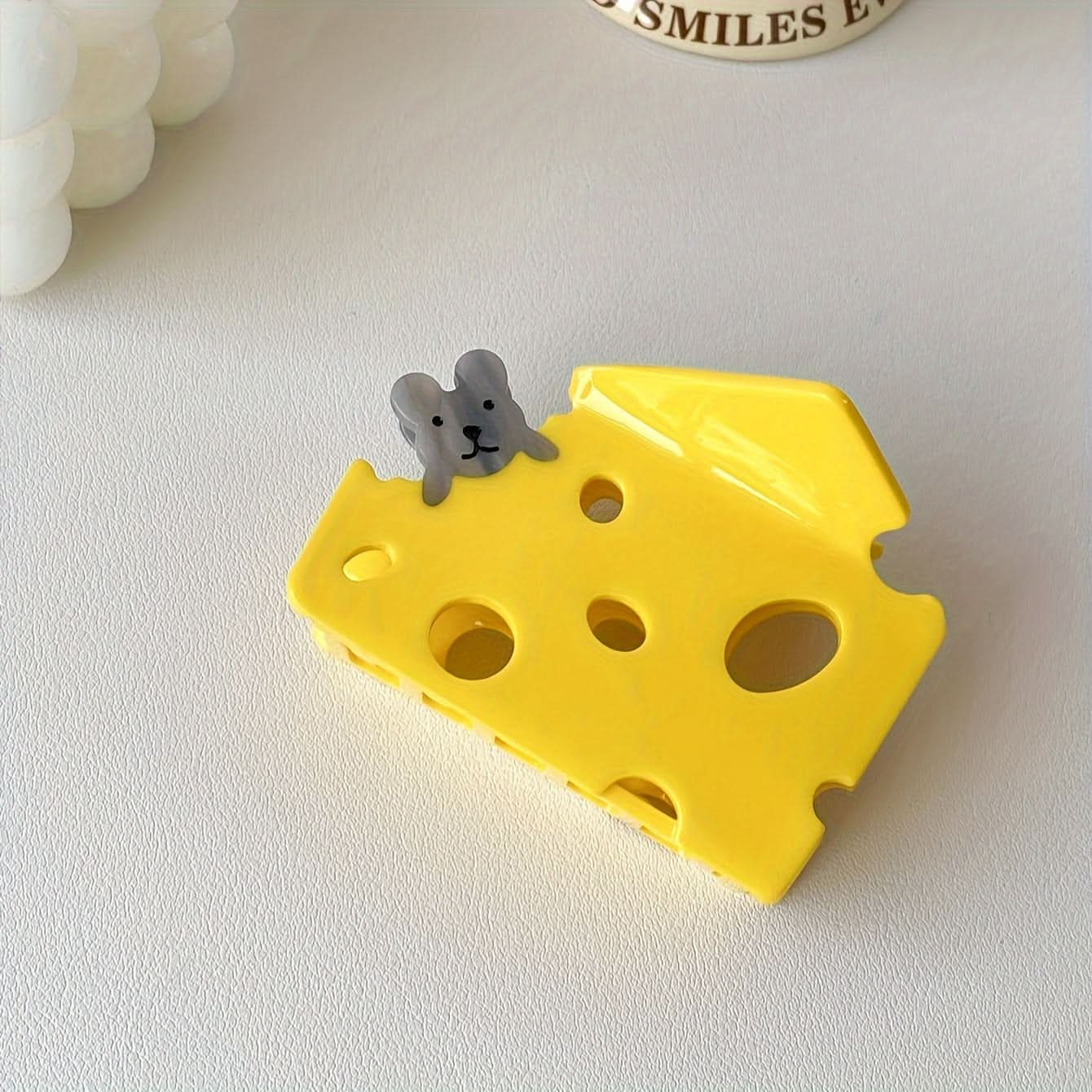 Minimalist Cheese Shaped PVC Hair Claw