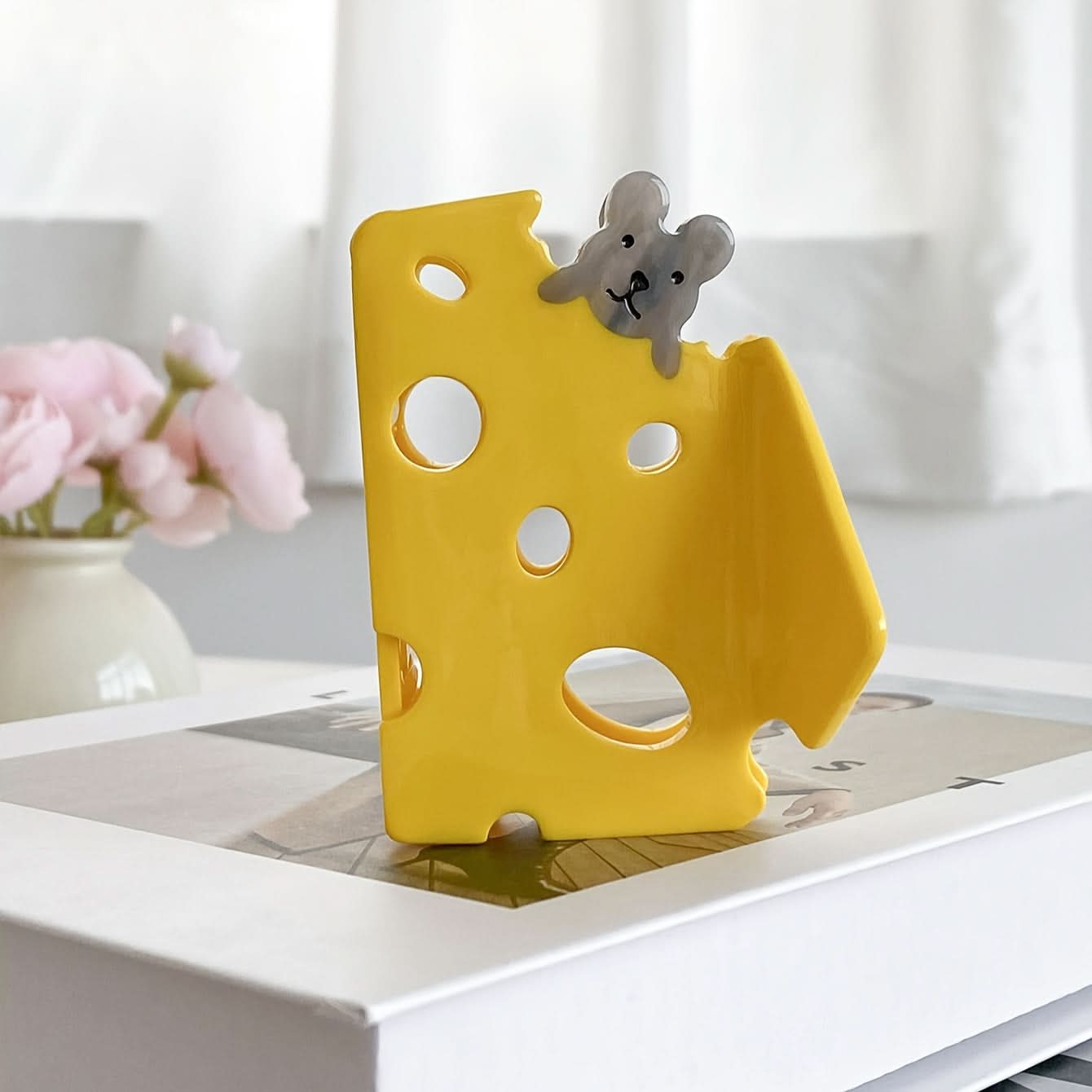 Minimalist Cheese Shaped PVC Hair Claw