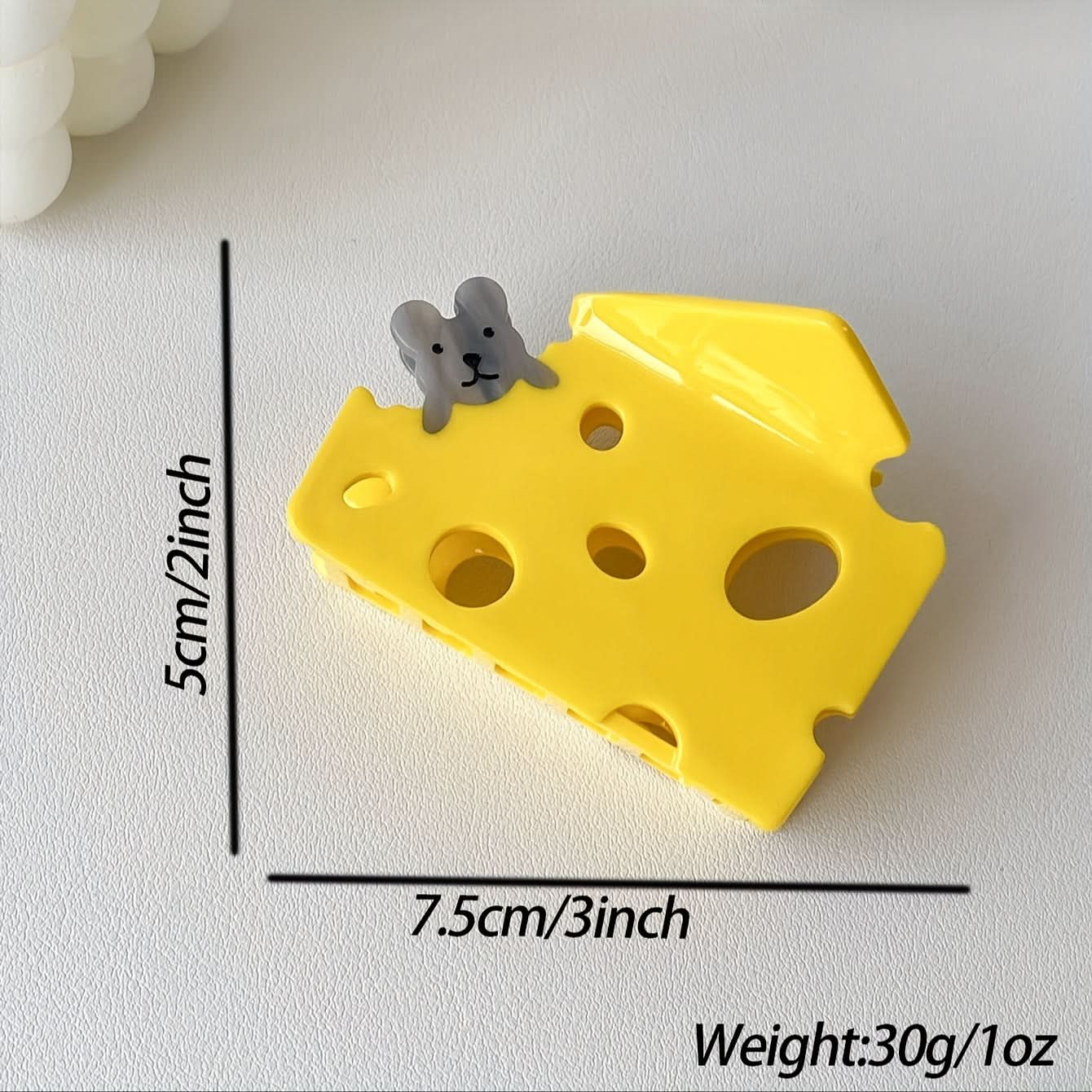 Minimalist Cheese Shaped PVC Hair Claw