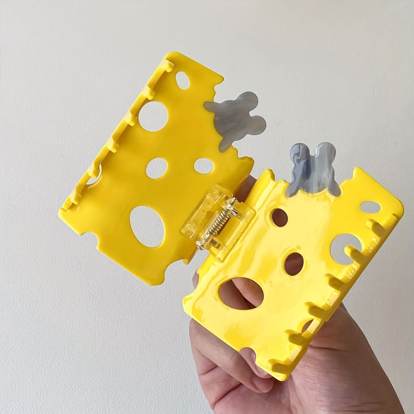Minimalist Cheese Shaped PVC Hair Claw