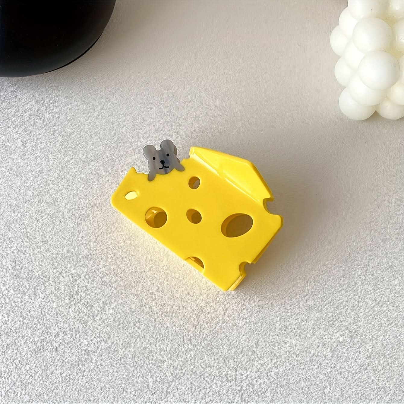 Minimalist Cheese Shaped PVC Hair Claw