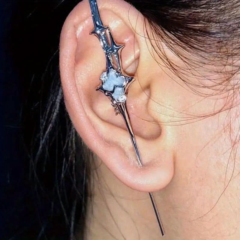 Gothic Punk Four-Pointed Star Earrings – Retro Geometric