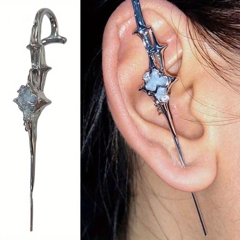 Gothic Punk Four-Pointed Star Earrings – Retro Geometric