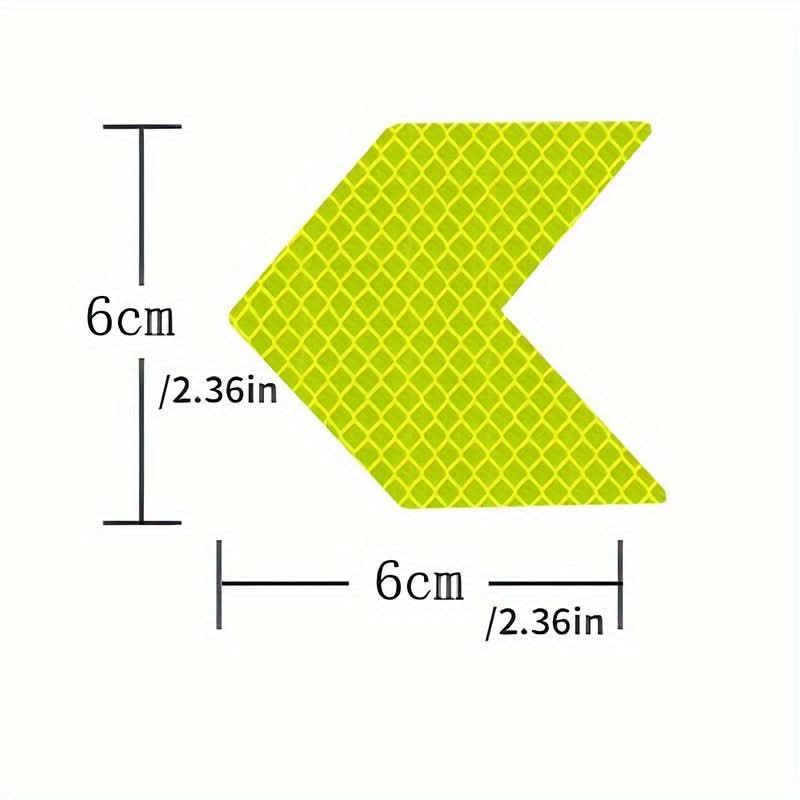 10pcs Reflective Arrow Stickers – Self-Adhesive Glow-in-the-Dark Safety Decals