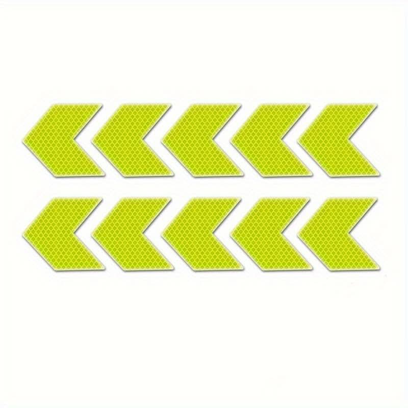 10pcs Reflective Arrow Stickers – Self-Adhesive Glow-in-the-Dark Safety Decals