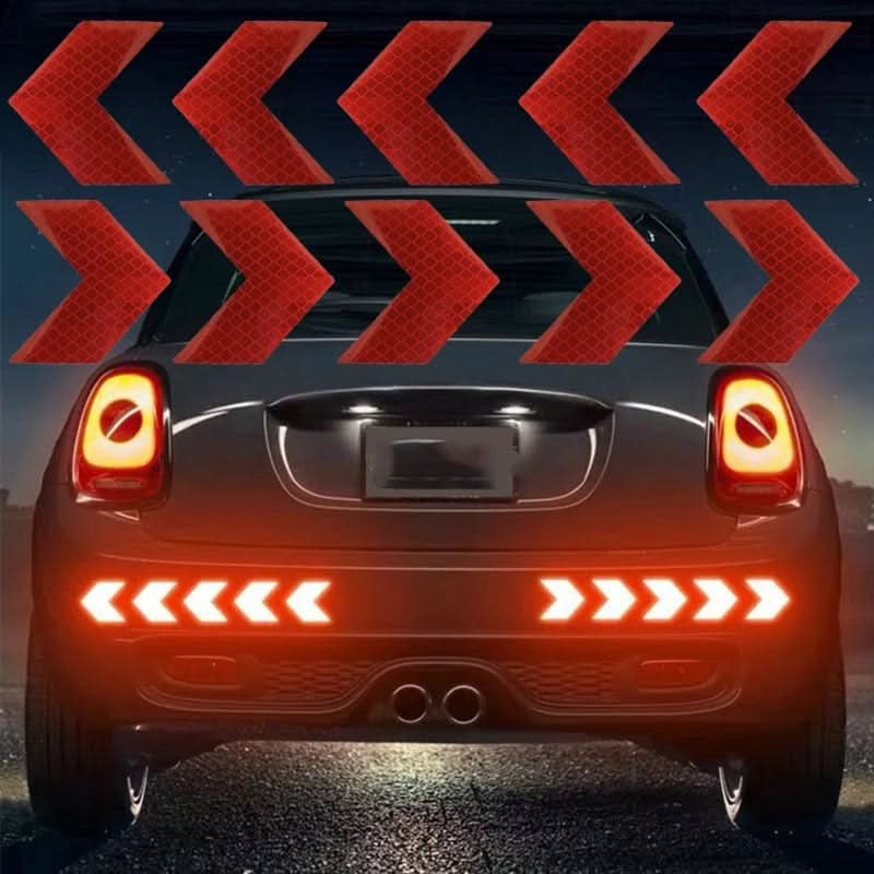 10pcs Reflective Arrow Stickers – Self-Adhesive Glow-in-the-Dark Safety Decals