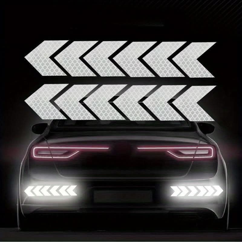 10pcs Reflective Arrow Stickers – Self-Adhesive Glow-in-the-Dark Safety Decals
