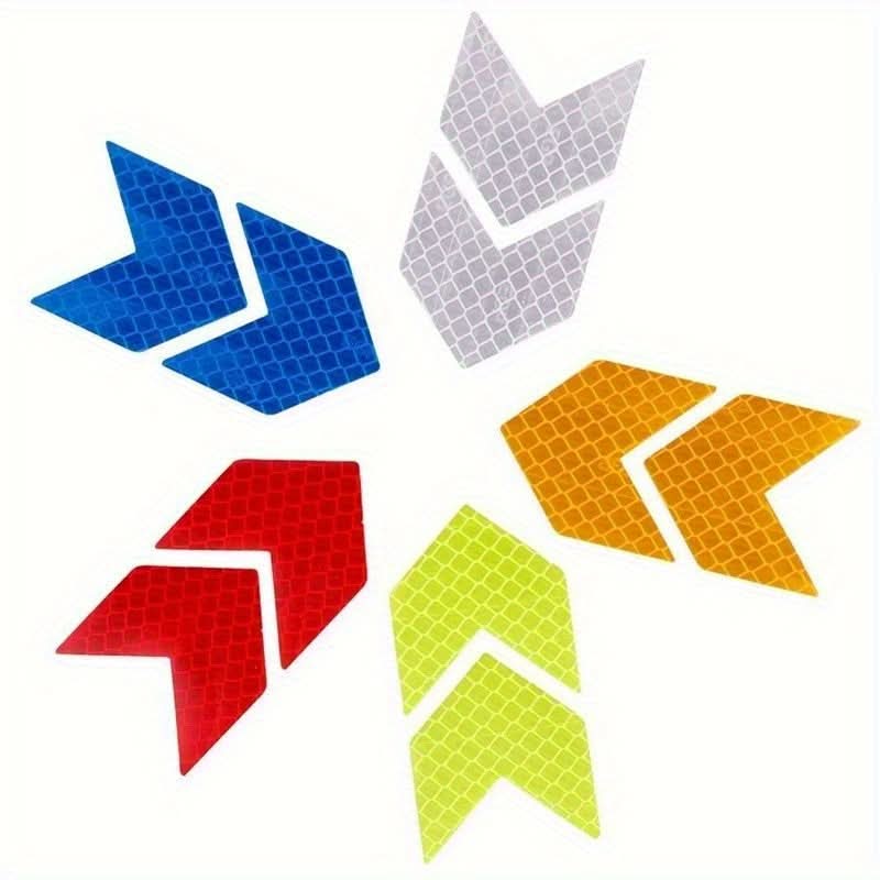 10pcs Reflective Arrow Stickers – Self-Adhesive Glow-in-the-Dark Safety Decals