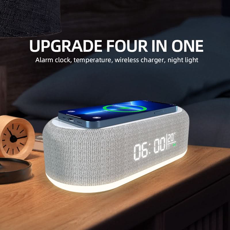 Wireless Charger Alarm Clock with Phone Dock & LED Display