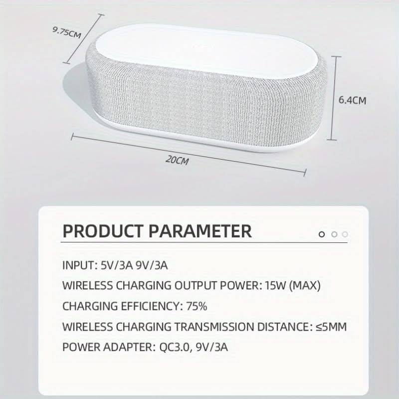 Wireless Charger Alarm Clock with Phone Dock & LED Display
