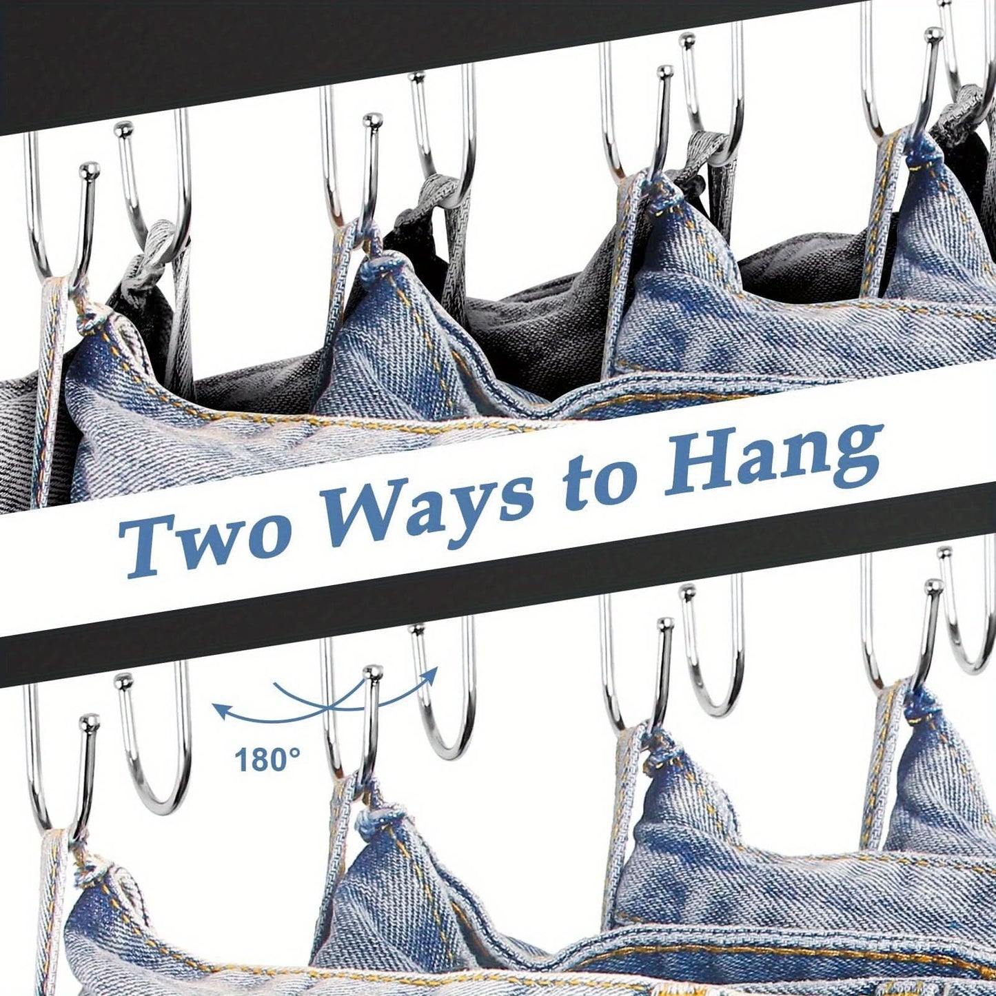 14-Slot Wooden Belt Hanger with Polished Hooks