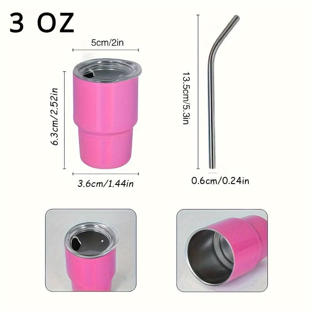 3oz Insulated Stainless Steel Shot Glass with Lid