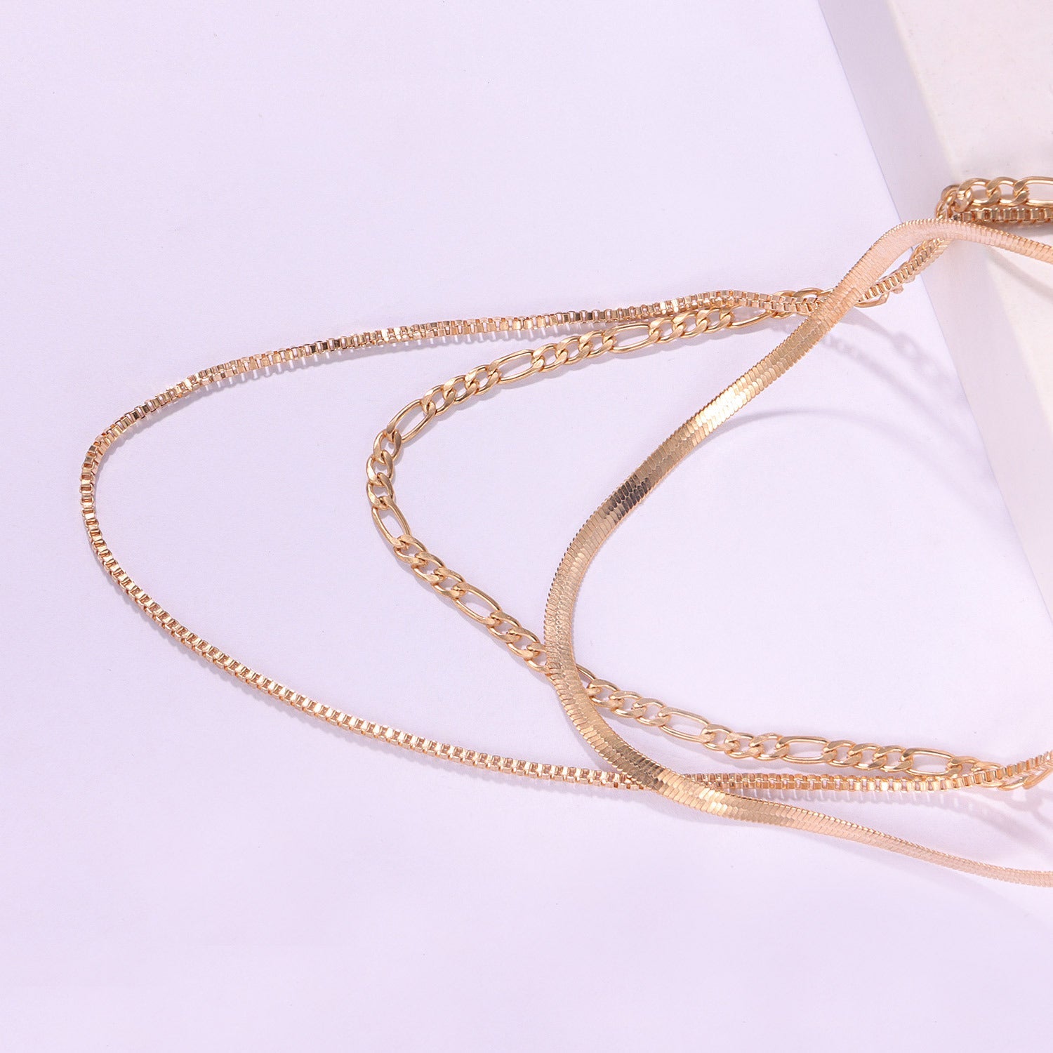 Geometric Layered Chain Necklace for Women – Punk Short Statement Jewelry