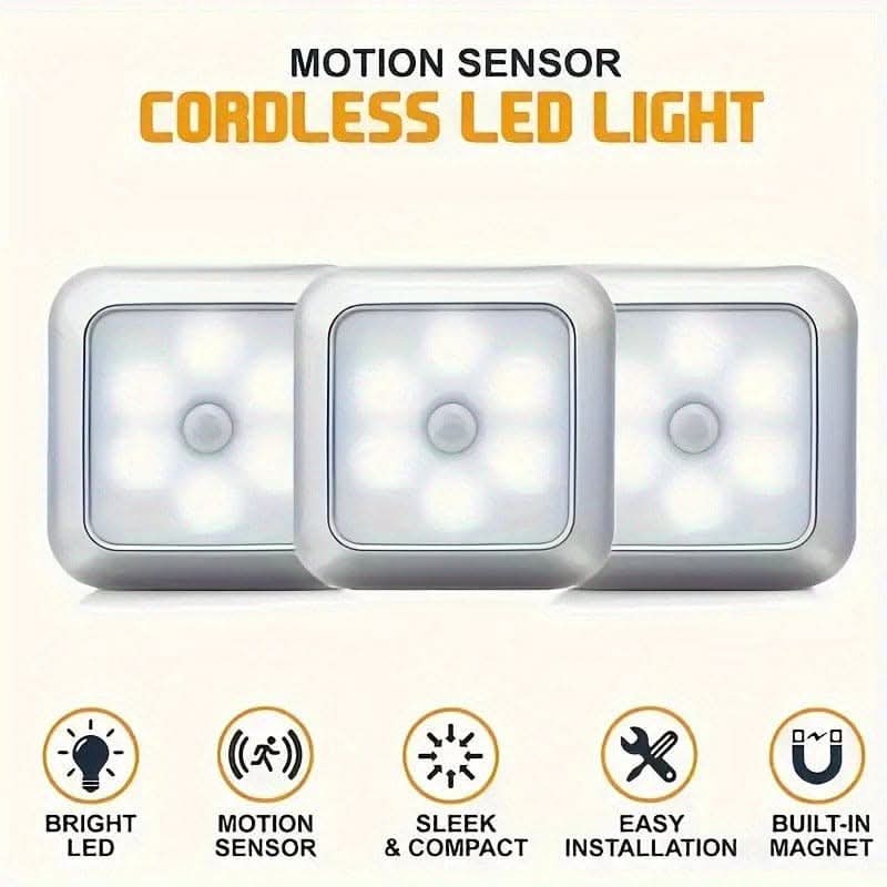 6-LED Motion Sensor Stair Wall Light – Battery-Powered Convenience