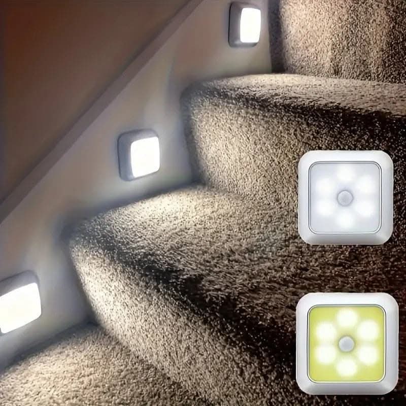 6-LED Motion Sensor Stair Wall Light – Battery-Powered Convenience