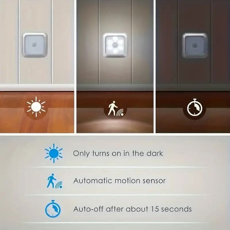 6-LED Motion Sensor Stair Wall Light – Battery-Powered Convenience