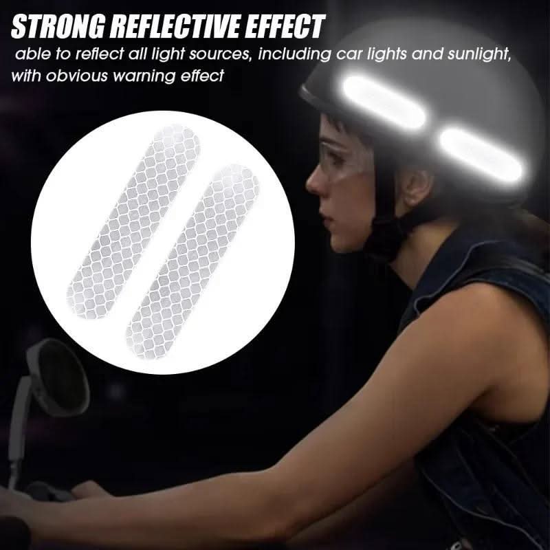 Universal Reflective Safety Stickers – PVC Warning Decals for Cars, Motorcycles & Helmets