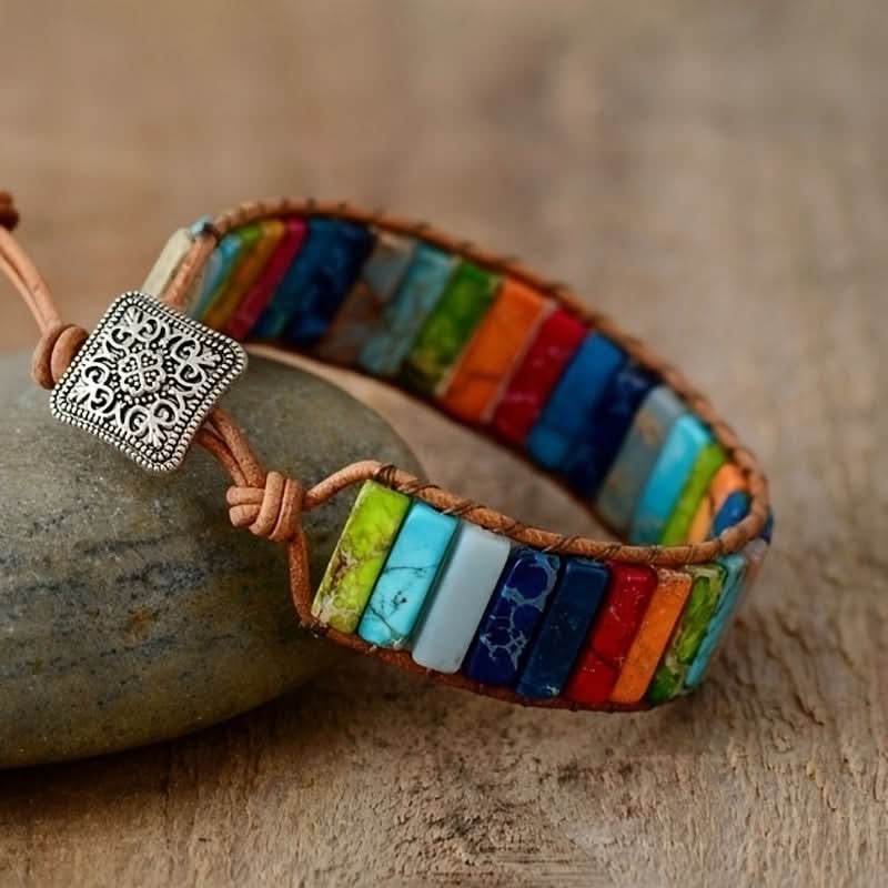 Men's Bohemian Woven Bracelet with Turquoise Stone