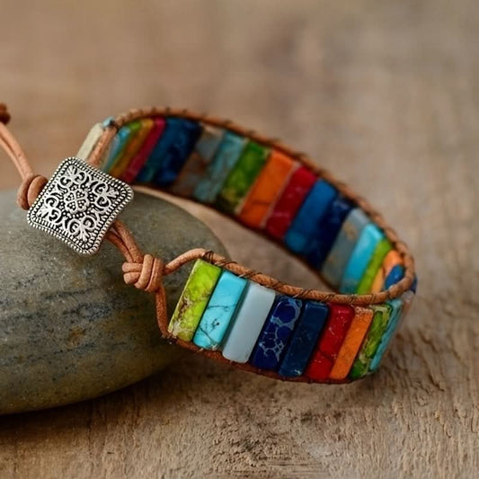 Men's Bohemian Woven Bracelet with Turquoise Stone