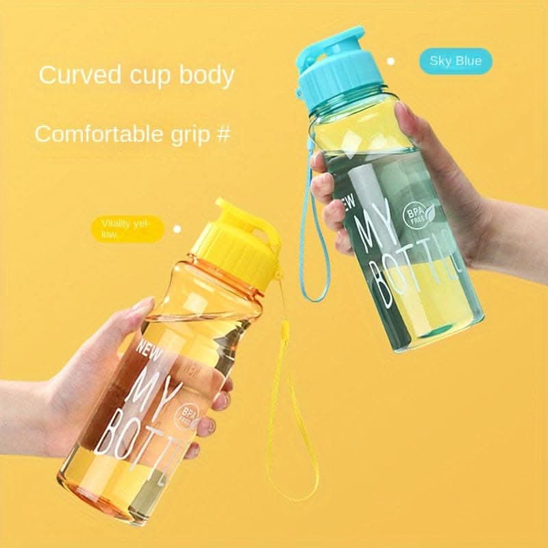Portable 18.6oz PET Water Bottle with Press Flip Cover