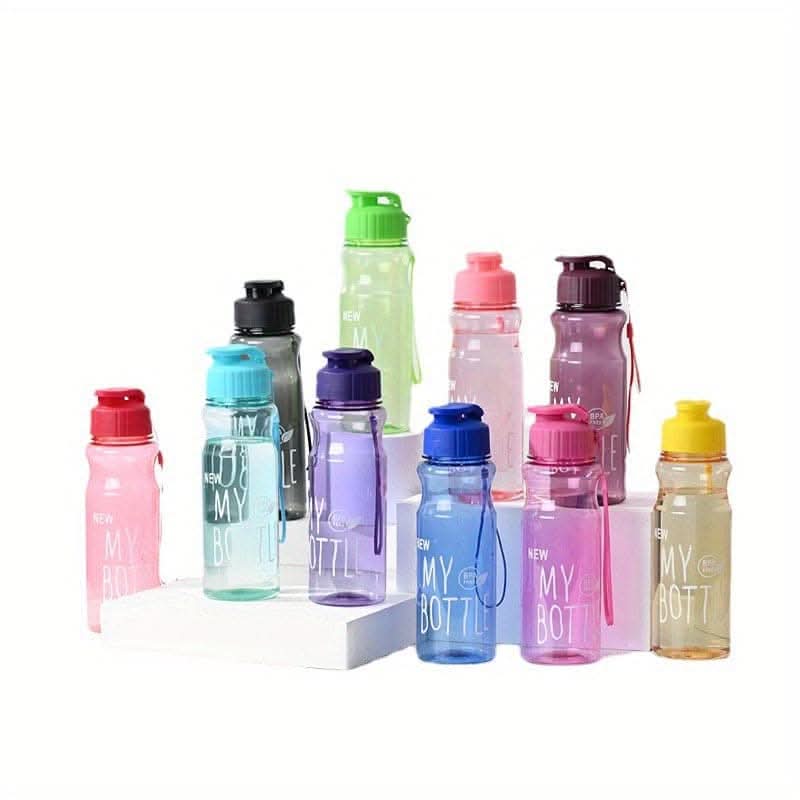 Portable 18.6oz PET Water Bottle with Press Flip Cover