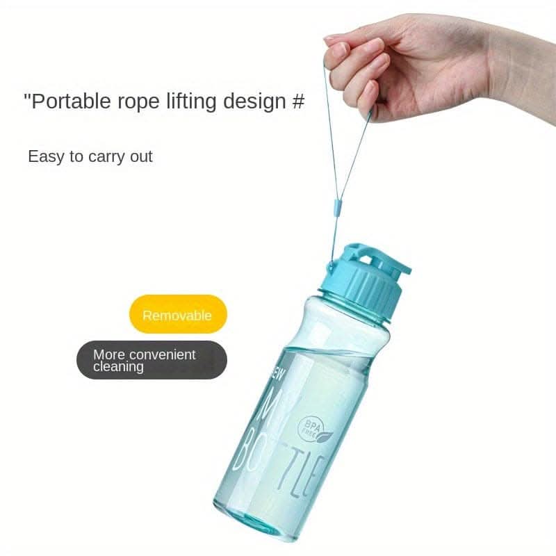 Portable 18.6oz PET Water Bottle with Press Flip Cover