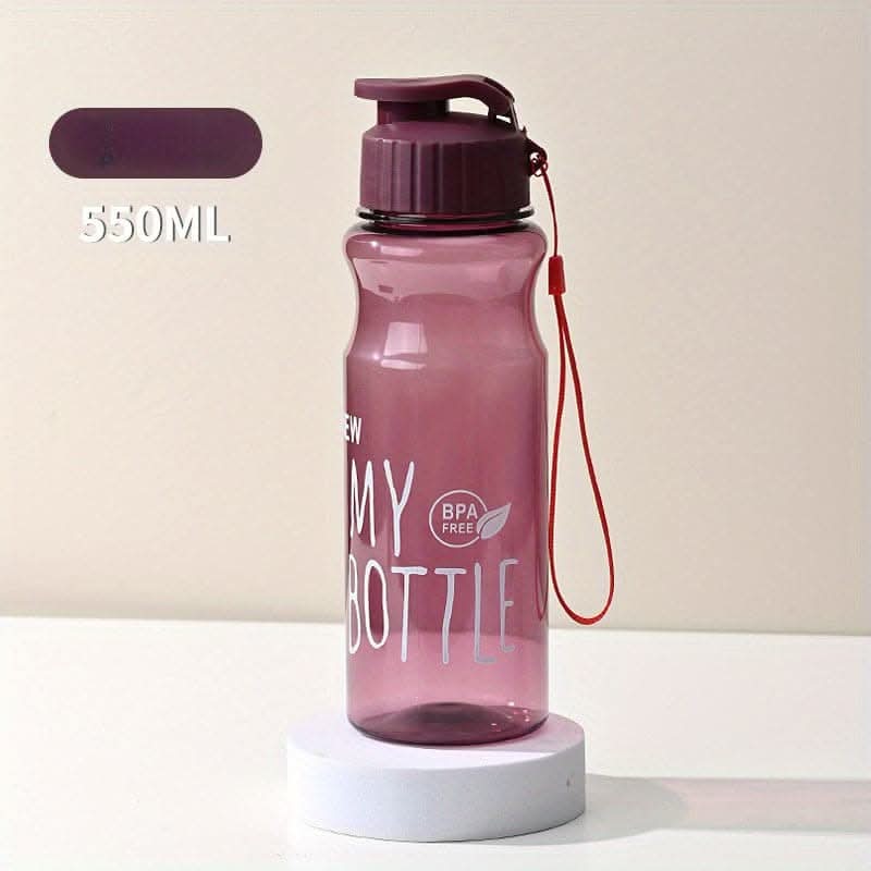 Portable 18.6oz PET Water Bottle with Press Flip Cover