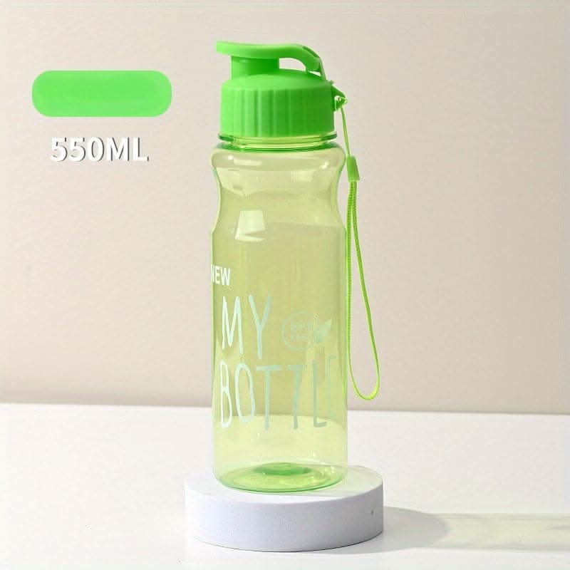Portable 18.6oz PET Water Bottle with Press Flip Cover