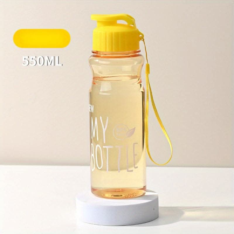 Portable 18.6oz PET Water Bottle with Press Flip Cover
