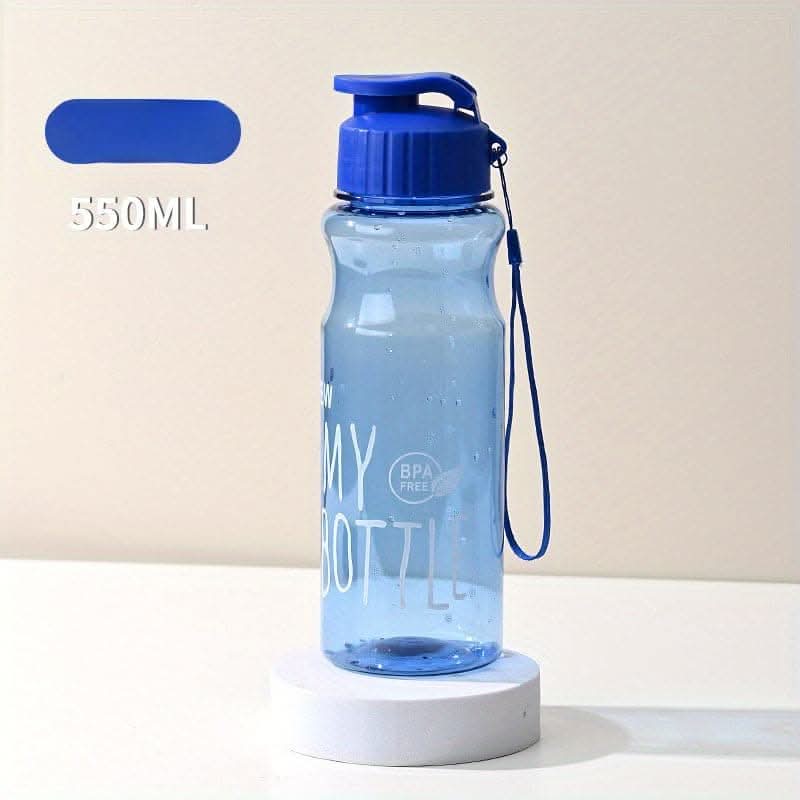 Portable 18.6oz PET Water Bottle with Press Flip Cover