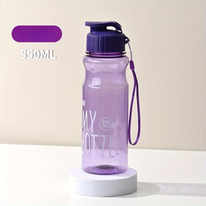 Portable 18.6oz PET Water Bottle with Press Flip Cover