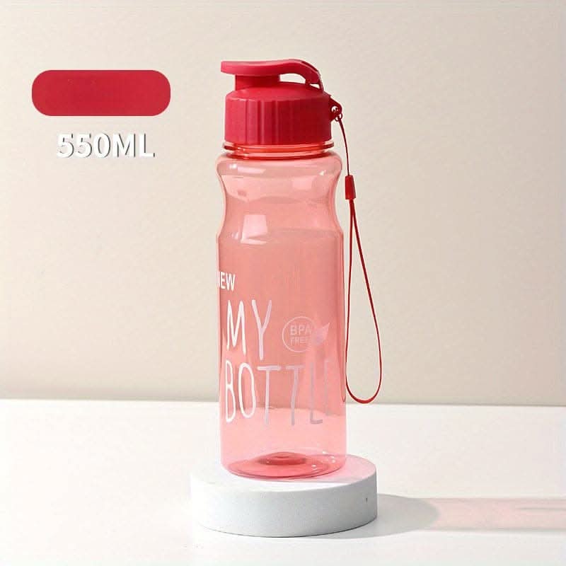 Portable 18.6oz PET Water Bottle with Press Flip Cover