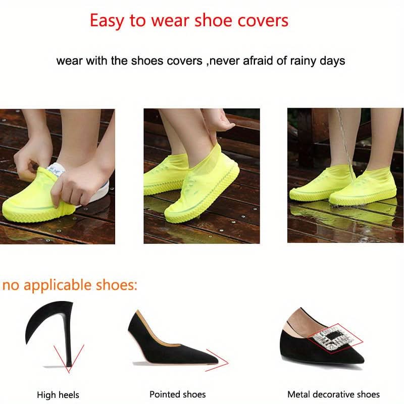 Waterproof Reusable Latex Rain Boot Covers – 3 Pairs