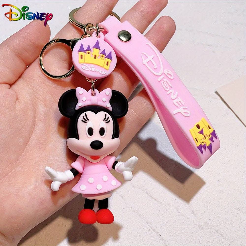 Disney Mickey & Minnie PVC Keychain – Car Interior Accessory & Bag Charm