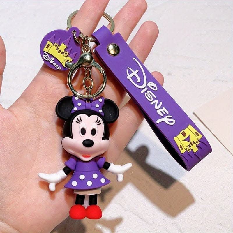 Disney Mickey & Minnie PVC Keychain – Car Interior Accessory & Bag Charm