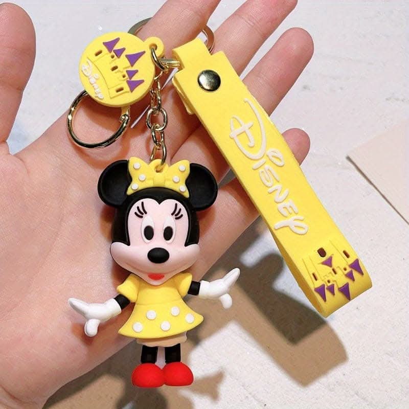 Disney Mickey & Minnie PVC Keychain – Car Interior Accessory & Bag Charm