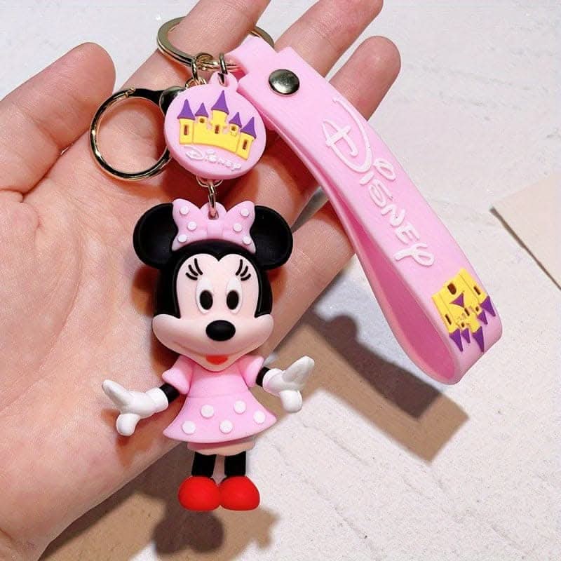 Disney Mickey & Minnie PVC Keychain – Car Interior Accessory & Bag Charm